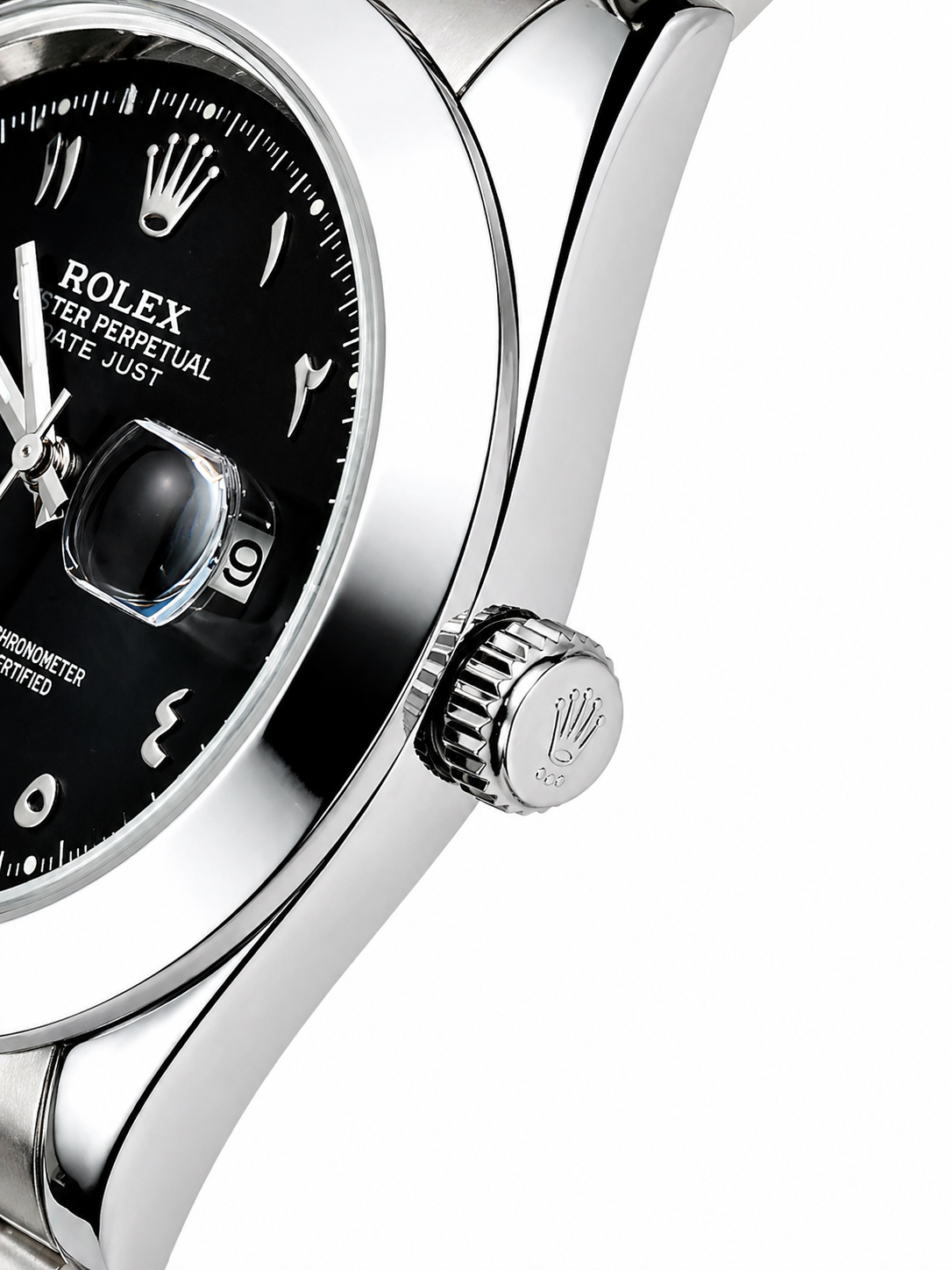 White and navy blue Rolex watch
