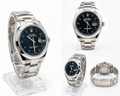 White and navy blue Rolex watch