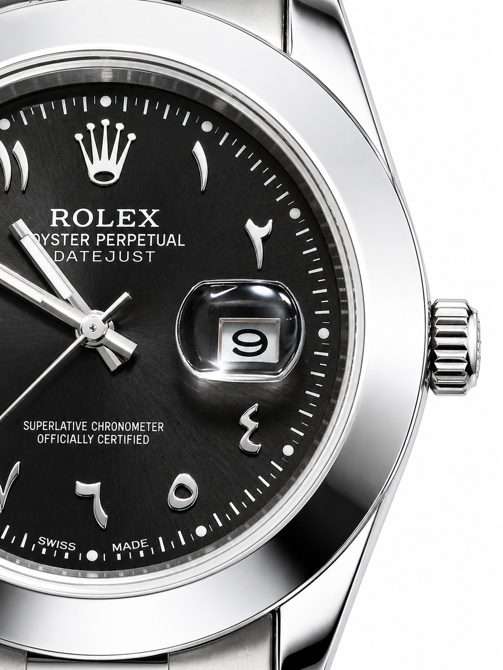 White and navy blue Rolex watch