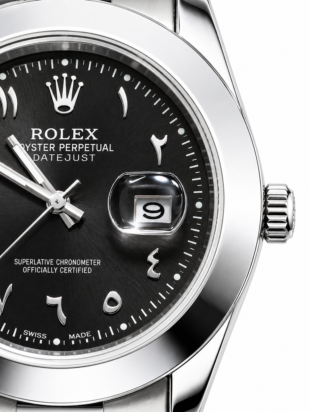 White and navy blue Rolex watch