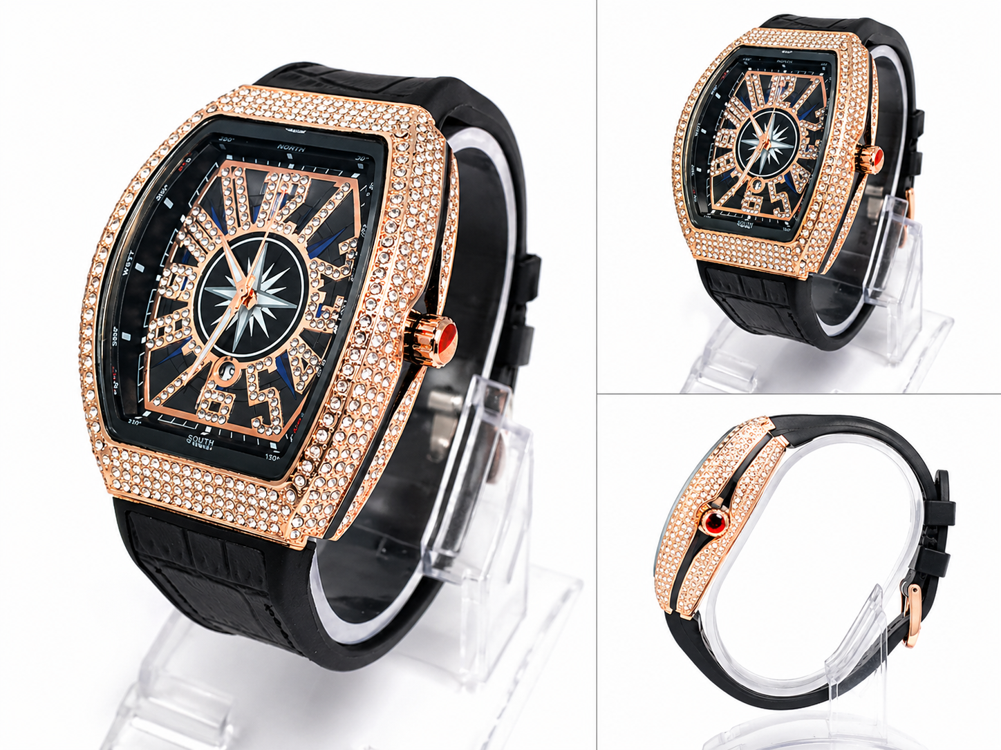Black and rose gold RM watch